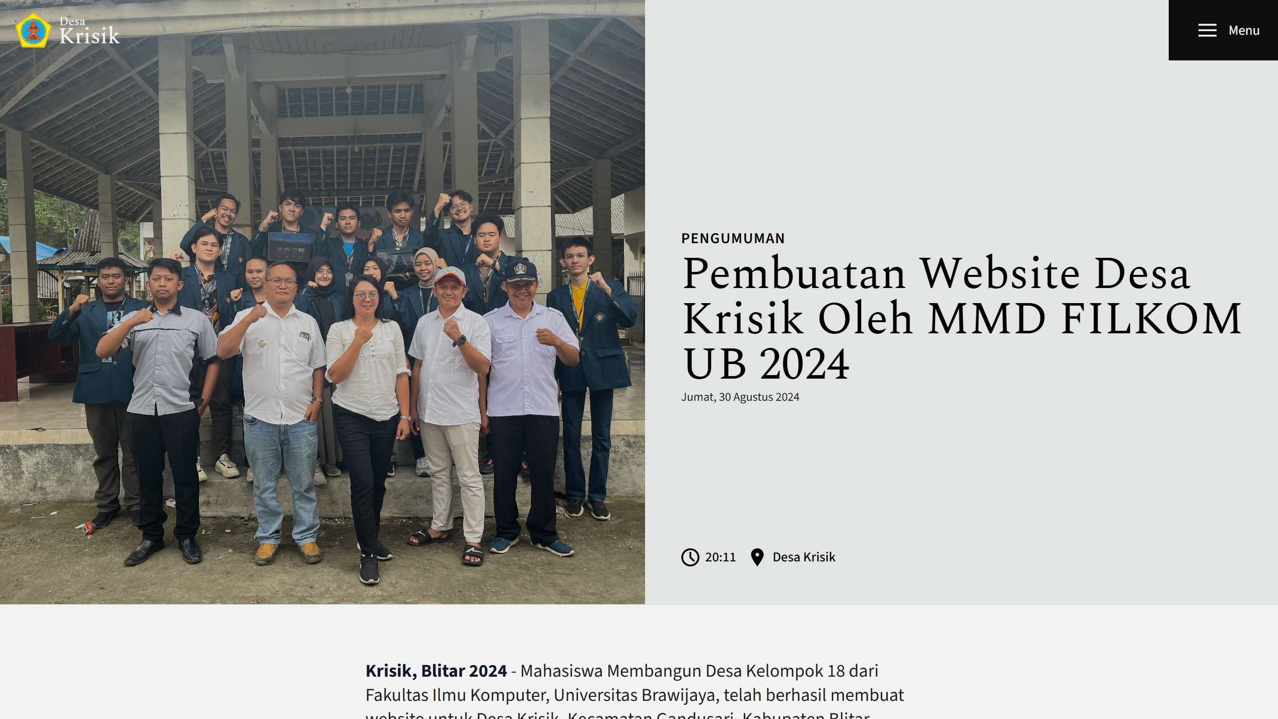 Desa Krisik Article Page