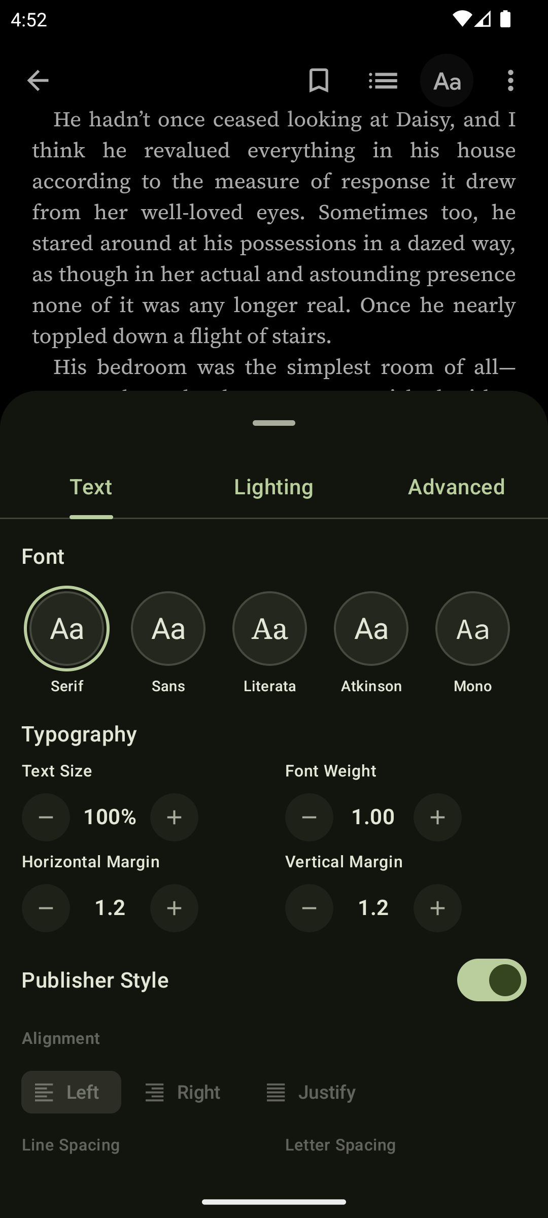 Reader Formatting & Fonts